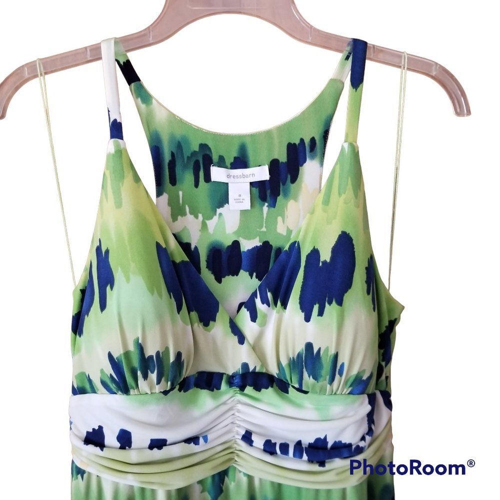 Dressbarn Racerback TieDye Midi Maxi Tank Dress Skinny Strap - Great Color Combo